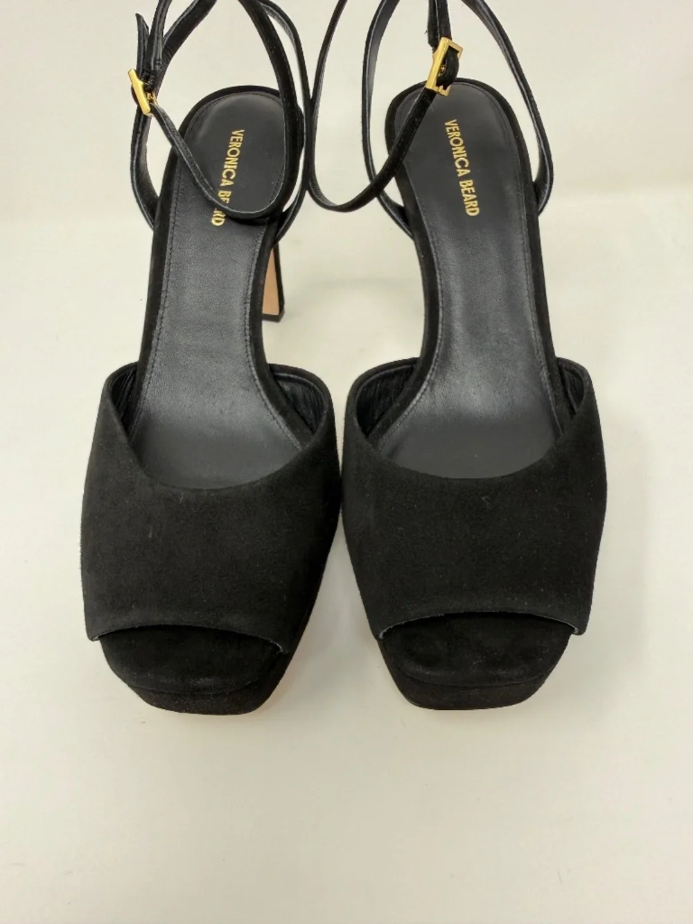 New Veronica Beard Brianne Sandals Black Suede Sz 9.5